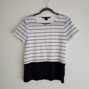 Black White Striped Top